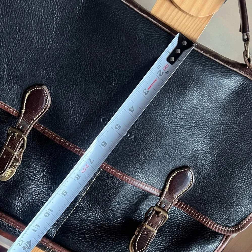 Roots Black and Brown Leather Briefcase